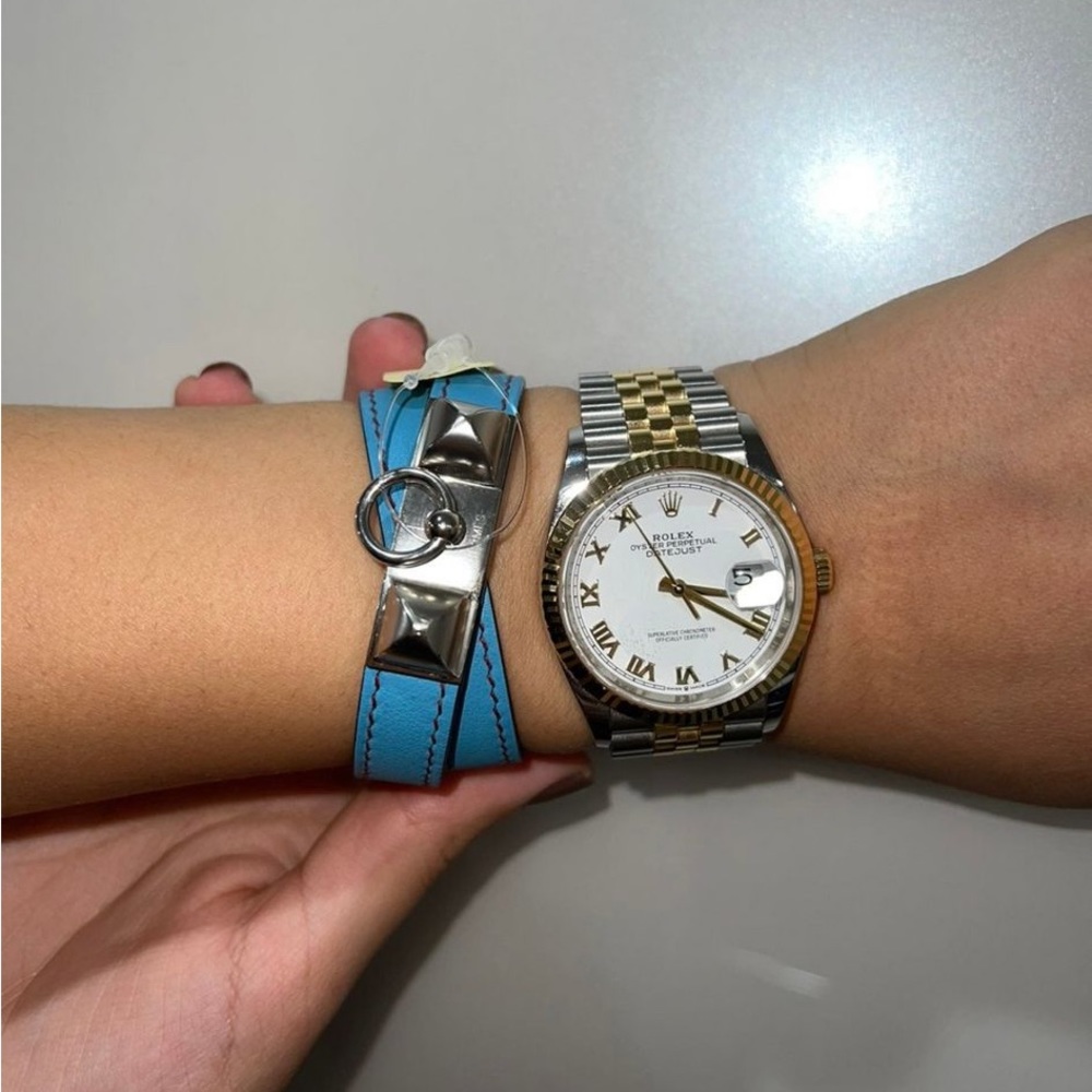 Rare hermes rivale double tour bracelet
